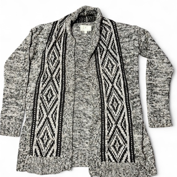Ruby Moon Black and Gray Patterned Cardigan - Picture 1 of 6